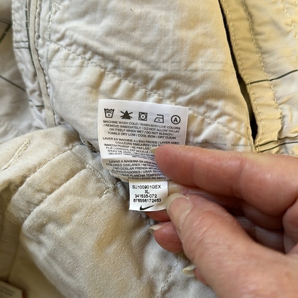 Nike Golf Shorts Off White/Gray PlaidCheck Pattern Zip Fly Hidden Adjustable Tie - Picture 8 of 11